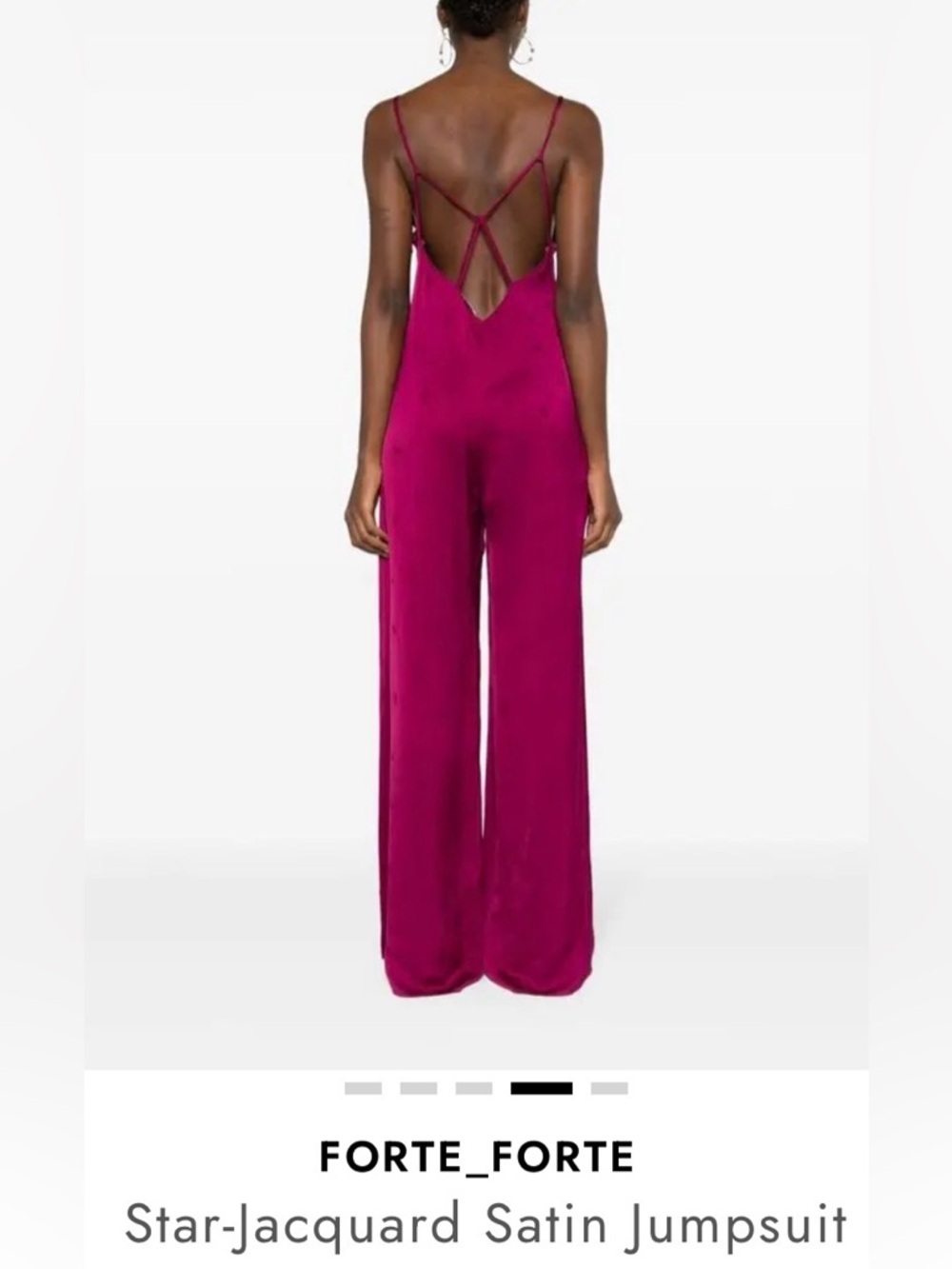 Forte-Forte, Made in Italy. Gorgeous Jacquard Magenta Wide-Leg Jumpsuit - Picture 4 of 9